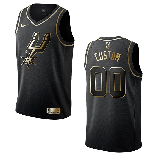 Men' San Antonio Spurs Active Custom Black Gold Swingman Limited Edition Stitched Jersey